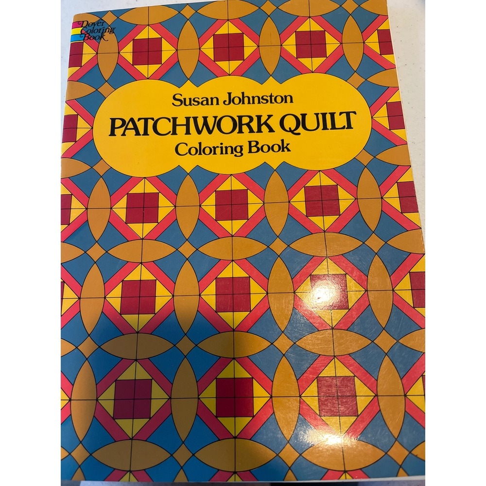 Vintage Susan Johnston Patchwork Quilt Coloring Book Dover 1979 Geometric Patter